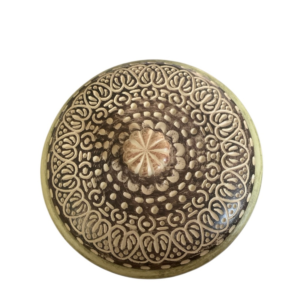 Decorative Trinket Box Covered‎ Dish 3 X 4” Resin Unbranded